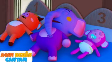 Dez na cama rima | Músicas para crianças de Aqui Bebes Cantam | Música Infantil