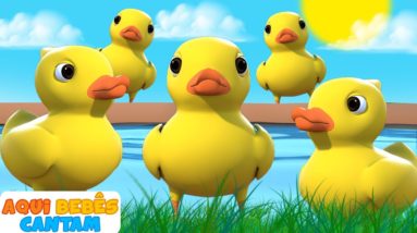 🖐️ 5 Patinhos foram Passear 🦆 Musica infantil em português | Educação - Aqui Bebês Cantam