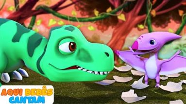 T REX Dinosaur Song | canção de dinossauro | Músicas para crianças de Aqui Bebes Cantam