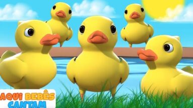 🖐️ 5 Patinhos foram Passear 🦆 Musica infantil em português | Educação - Aqui Bebês Cantam