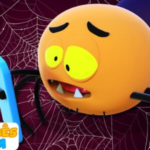 canções infantis | Cinco Aranhas Assustadoras | Vídeos de Halloween | Aqui Bebês Cantam